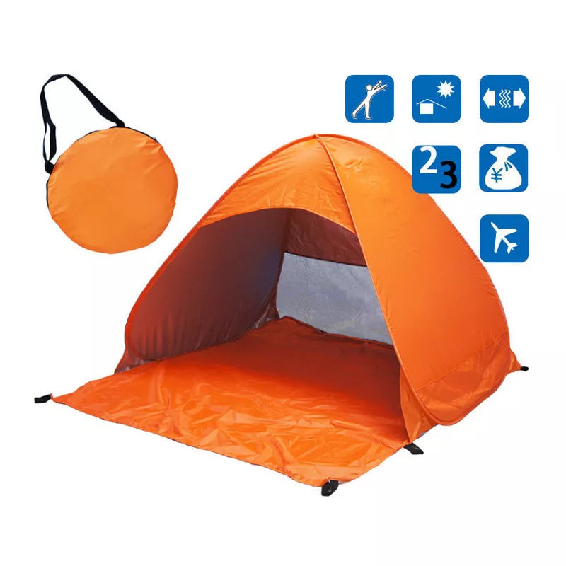 Quick setup outdoor camping tent in various colors with sunscreen protection