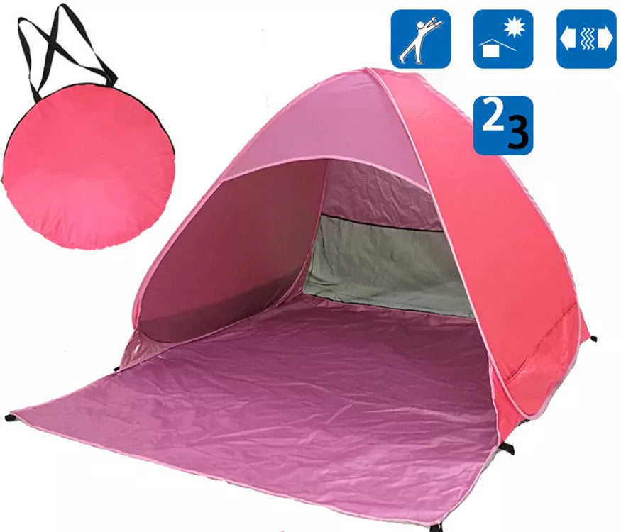 Quick setup outdoor camping tent in various colors with sunscreen protection