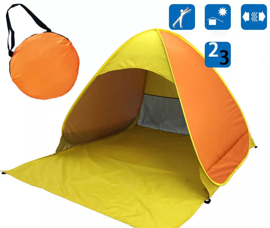 Quick setup outdoor camping tent in various colors with sunscreen protection