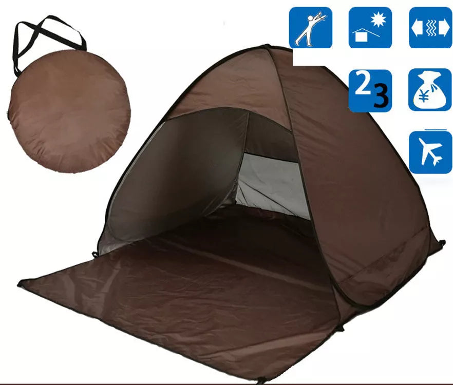 Quick setup outdoor camping tent in various colors with sunscreen protection