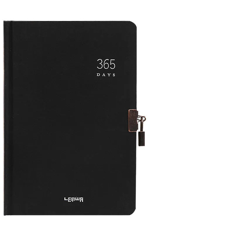 Hardcover A5 locked diary with wireless binding in beige camel colour with included lock