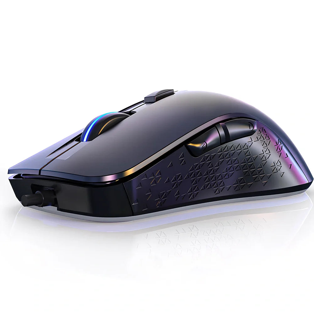 G402 RGB mechanical gaming mouse in matte black with 121mm length, 7 keys, and adjustable 4000 DPI sensor