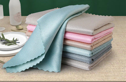 Microfiber dish cloth set in random colors for quick drying and strong absorption