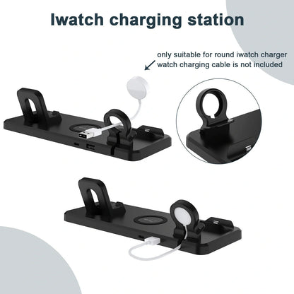 15W Wireless Charger with multifunctional six-in-one bracket in hollow black and hollow white