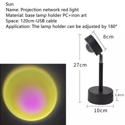 WiFi LED Sunset Projector Light with 16 color options and smart control