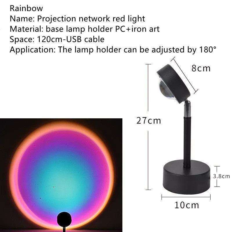 WiFi LED Sunset Projector Light with 16 color options and smart control