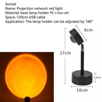 WiFi LED Sunset Projector Light with 16 color options and smart control