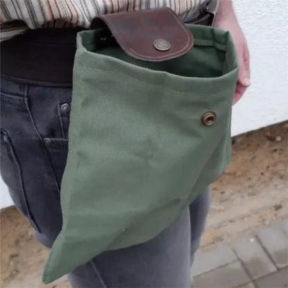 Durable waxed canvas hiking waist bag with adjustable strap, available in multiple colors for outdoor adventures and foraging