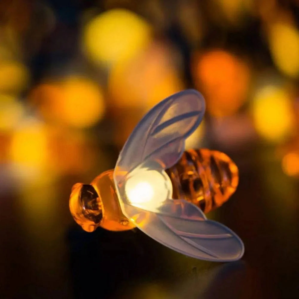 Solar-powered LED string lights for outdoor holiday decoration, waterproof and energy-efficient