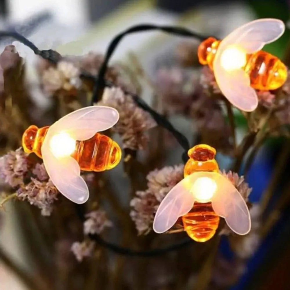 Solar-powered LED string lights for outdoor holiday decoration, waterproof and energy-efficient