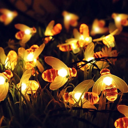 Solar-powered LED string lights for outdoor holiday decoration, waterproof and energy-efficient
