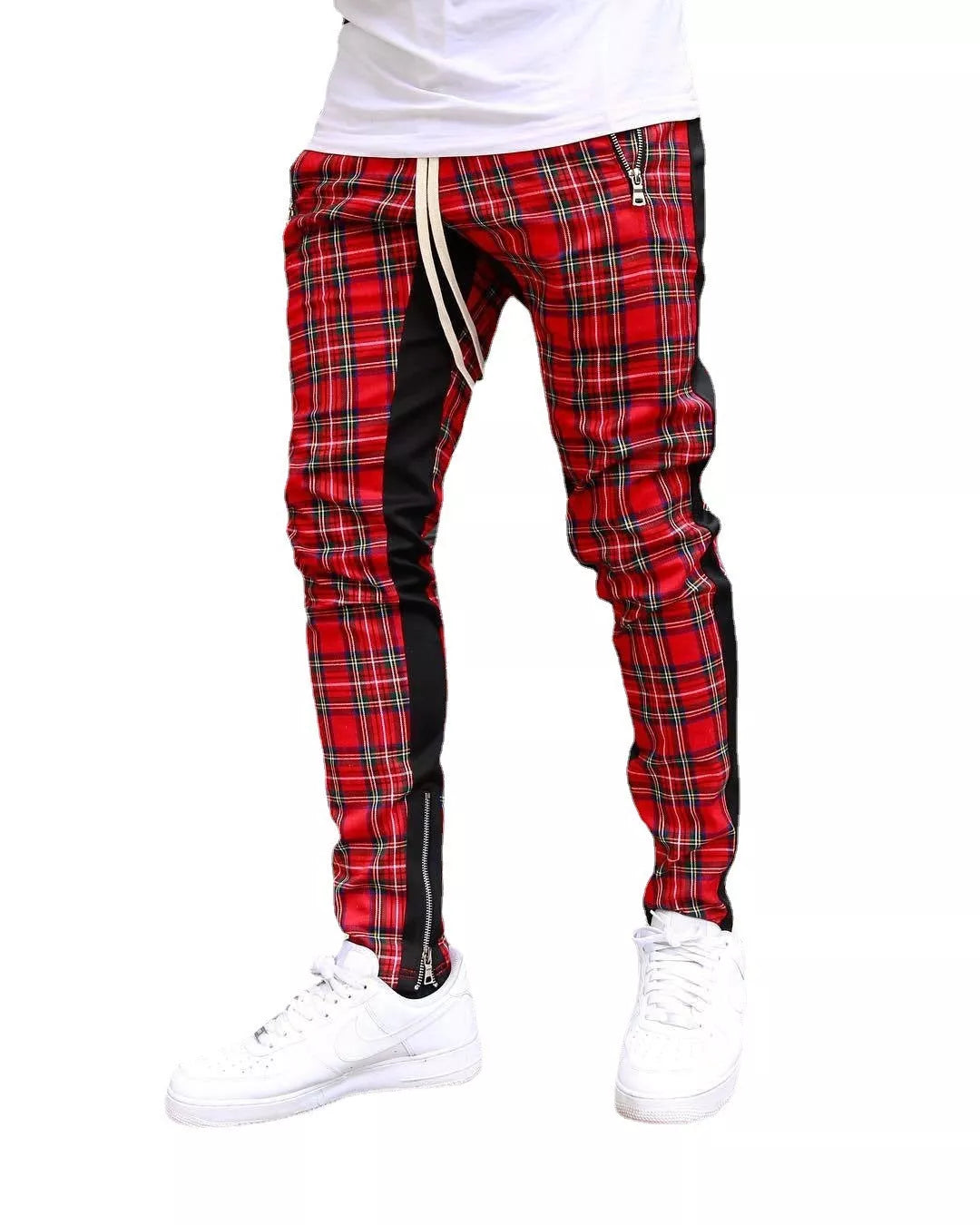 Men's cotton straight-leg pants with hit color design in various colors and sizes