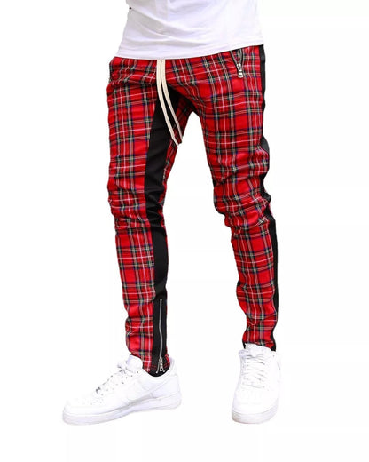 Men's cotton straight-leg pants with hit color design in various colors and sizes
