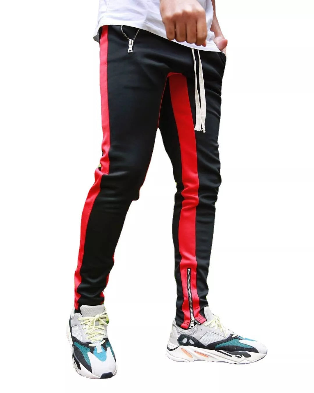 Men's cotton straight-leg pants with hit color design in various colors and sizes
