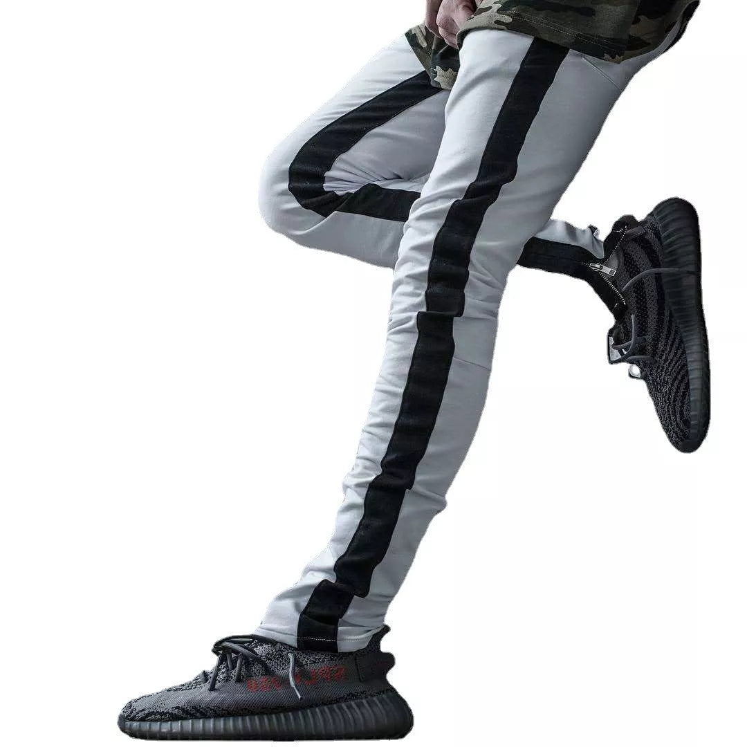 Men's cotton straight-leg pants with hit color design in various colors and sizes