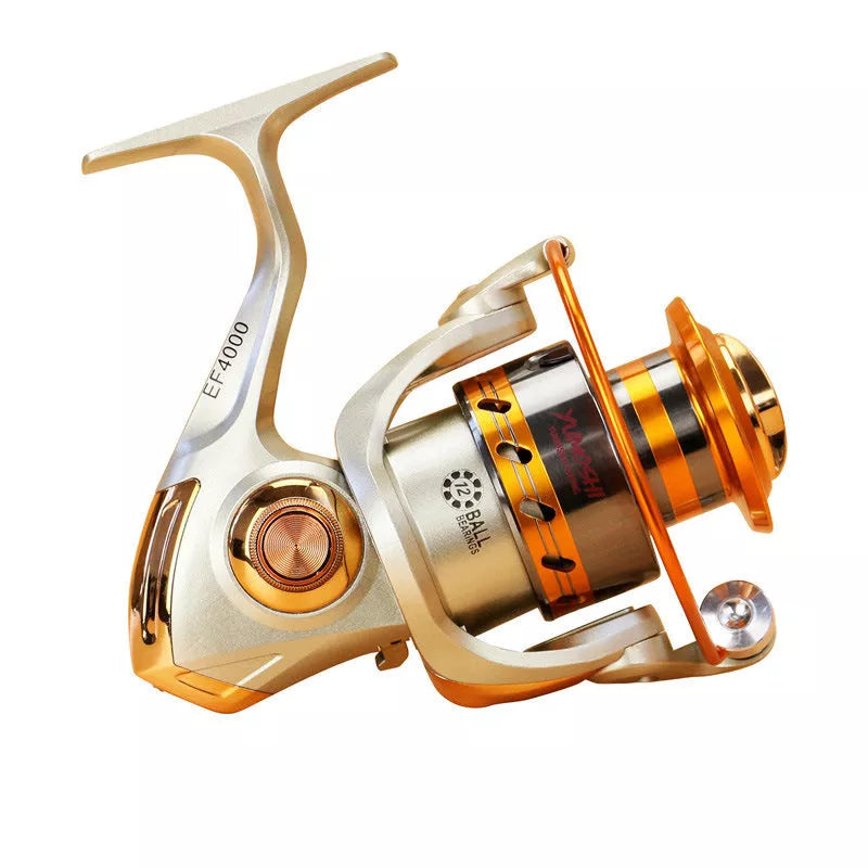 Tackle Factory EF Metal Rocker Fishing Reel with all-metal construction and 10 bearings