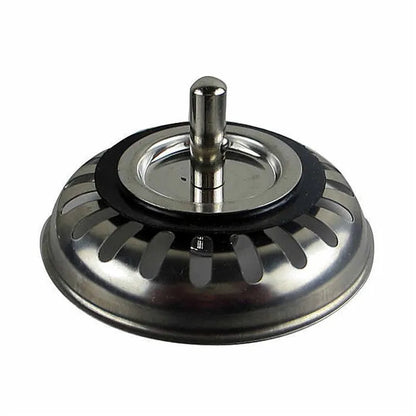 Silver stainless steel kitchen sink drainer sealing water umbrella, 79.3mm size, for leak prevention
