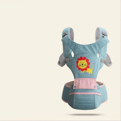 Newborn baby carrier with multiple carrying positions and features for comfort and convenience