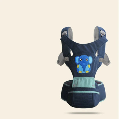 Newborn baby carrier with multiple carrying positions and features for comfort and convenience