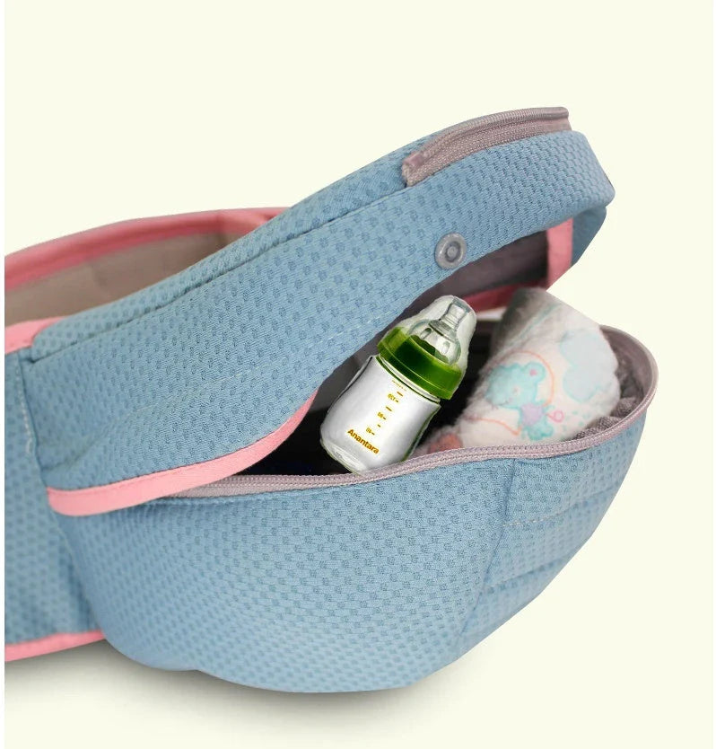 Newborn baby carrier with multiple carrying positions and features for comfort and convenience