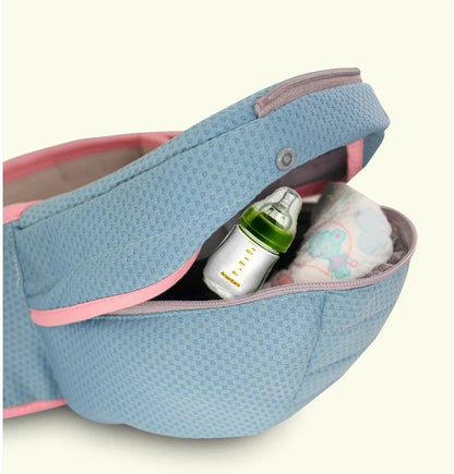 Newborn baby carrier with multiple carrying positions and features for comfort and convenience