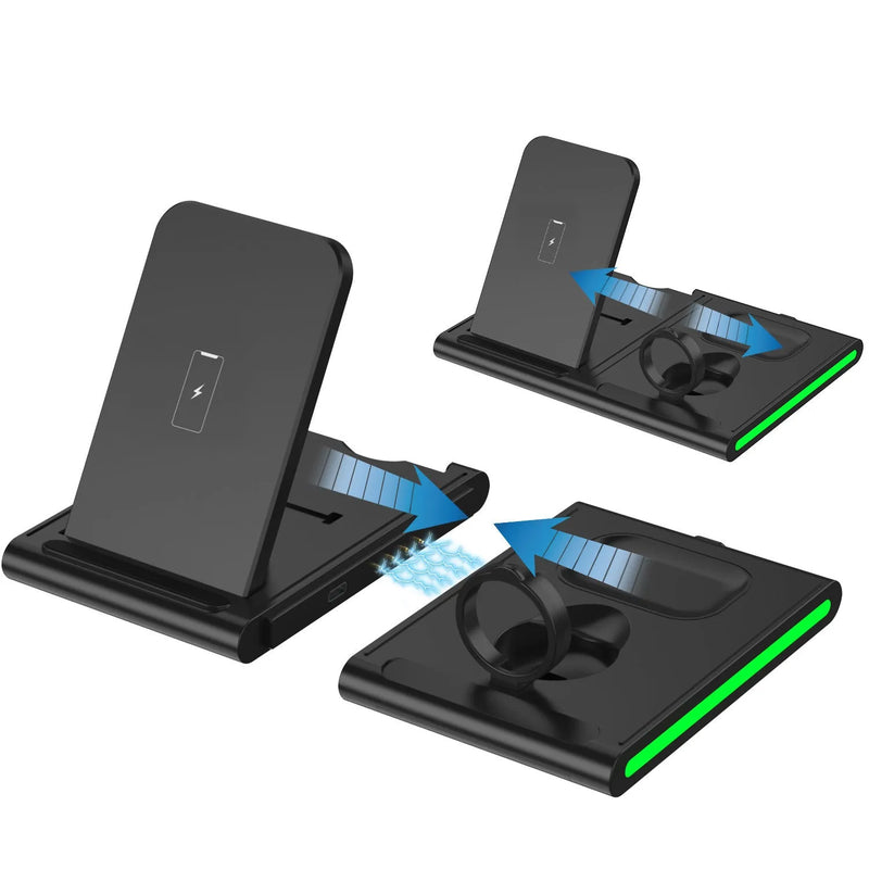 Wireless Charging Stand Detachable Design 9V Output 1200mA Charging Current with Indicator Light in White or Black for Desk and Bedside Use