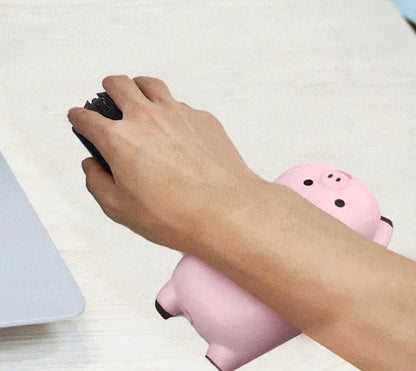 PU wrist guard mouse pad measuring 130x70mm with non-slip injection moulded base