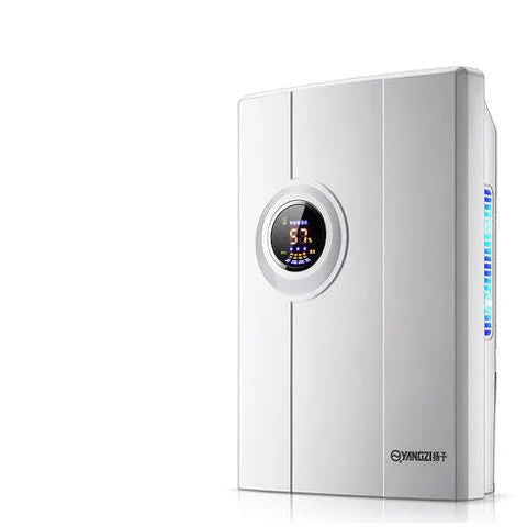 White household dehumidifier with 2.2L water tank and electronic control panel