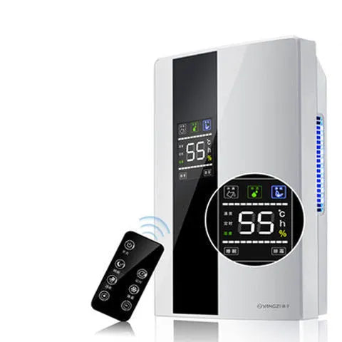 White household dehumidifier with 2.2L water tank and electronic control panel