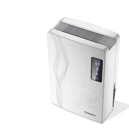 White household dehumidifier with 2.2L water tank and electronic control panel