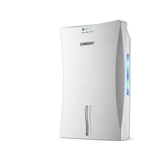 White household dehumidifier with 2.2L water tank and electronic control panel