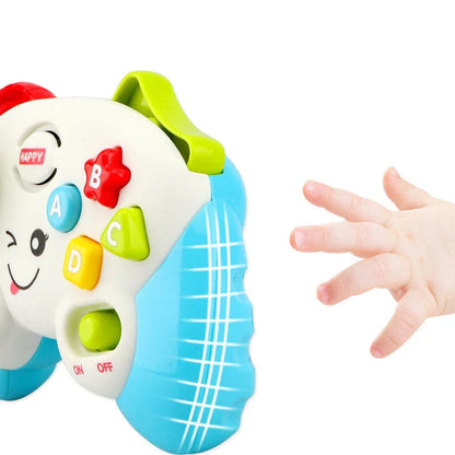 Interactive learning game controller with joystick, buttons, and educational features for young children