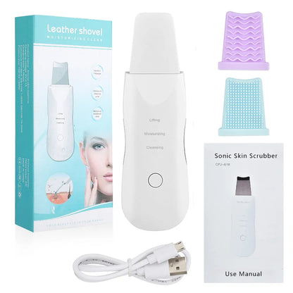 Facial LED light beauty instrument made of ABS, 165x45x46mm, USB rechargeable with 750mAh battery.
