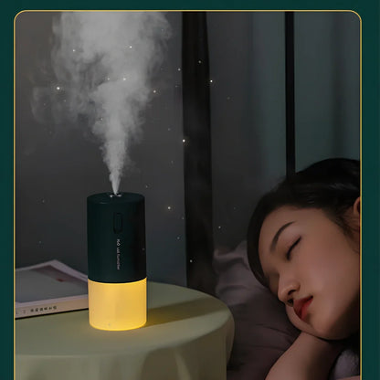 Blue columnar USB desktop humidifier with 1-litre tank and quiet 36dB operation