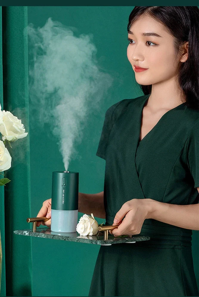 Blue columnar USB desktop humidifier with 1-litre tank and quiet 36dB operation