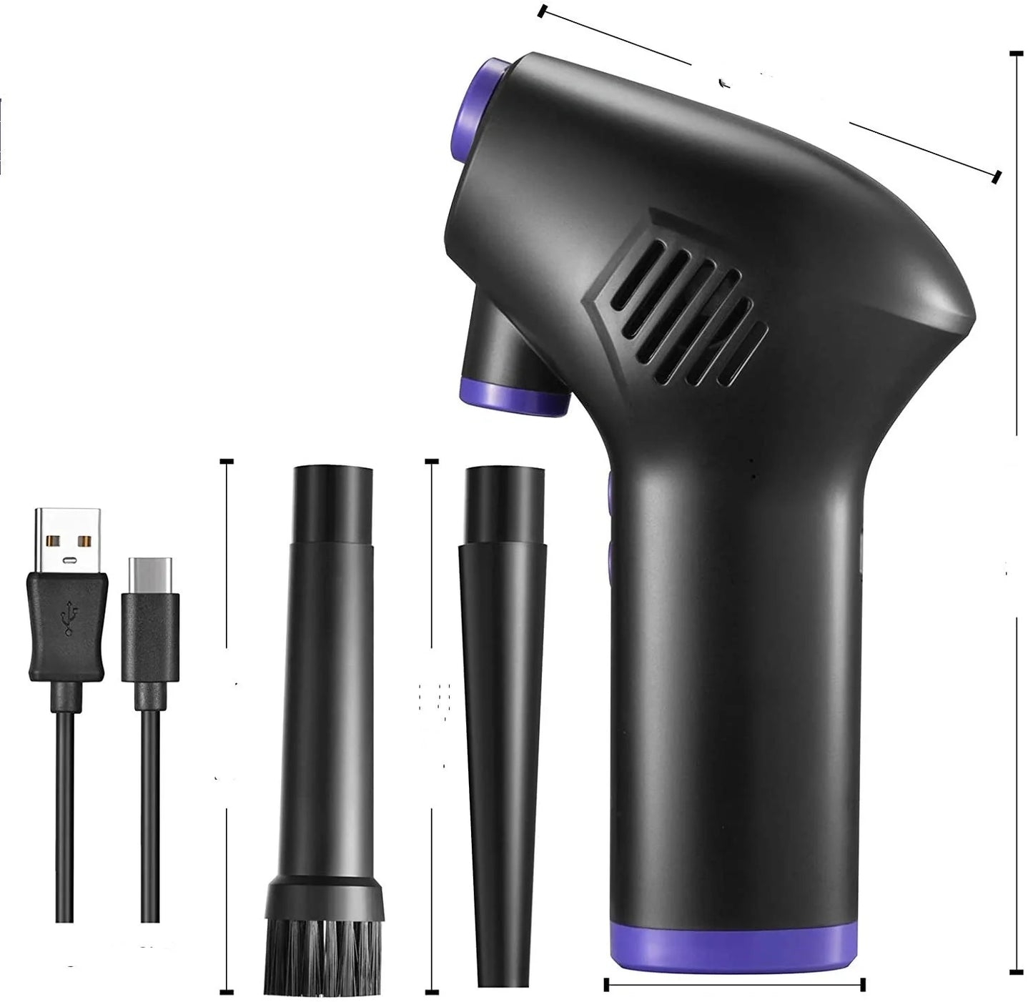 Cordless air duster for cleaning electronics with powerful airflow and ergonomic design