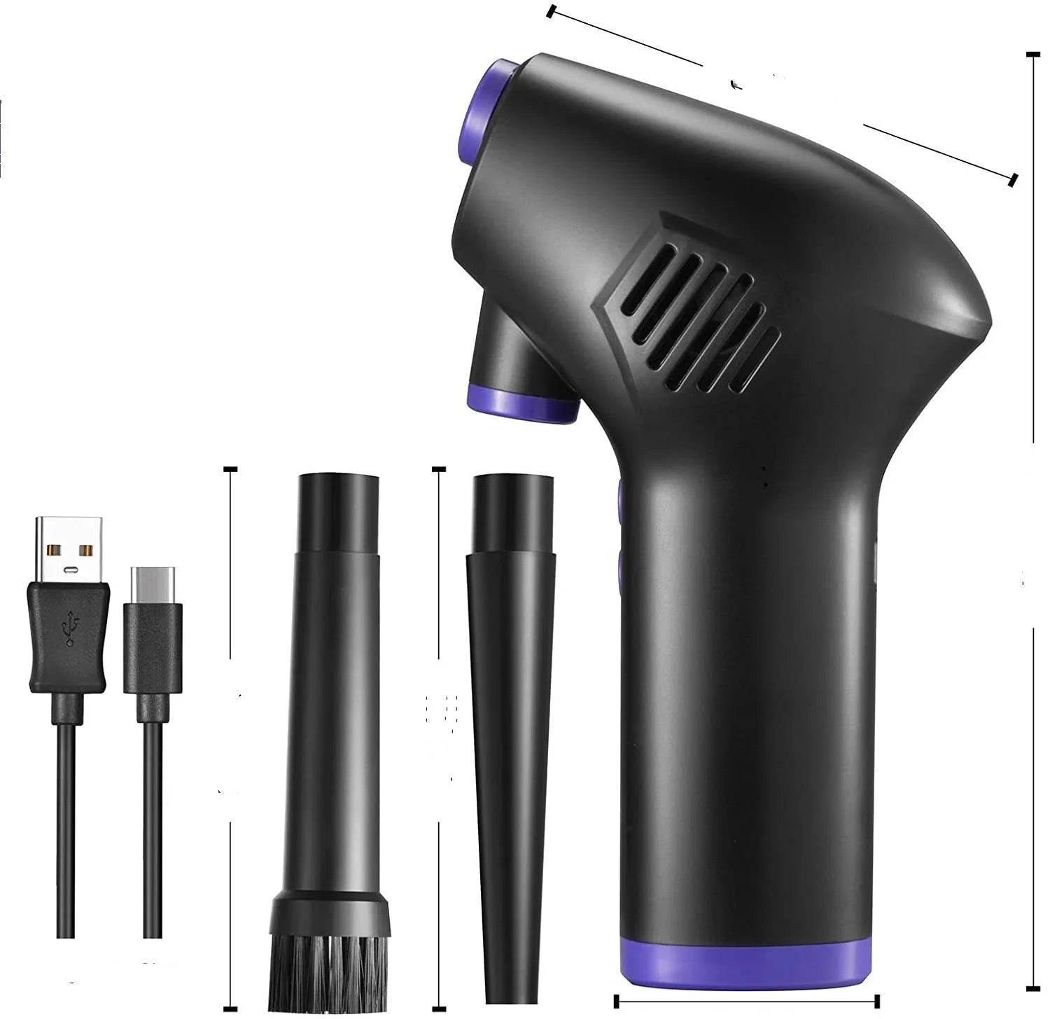 Cordless air duster for cleaning electronics with powerful airflow and ergonomic design