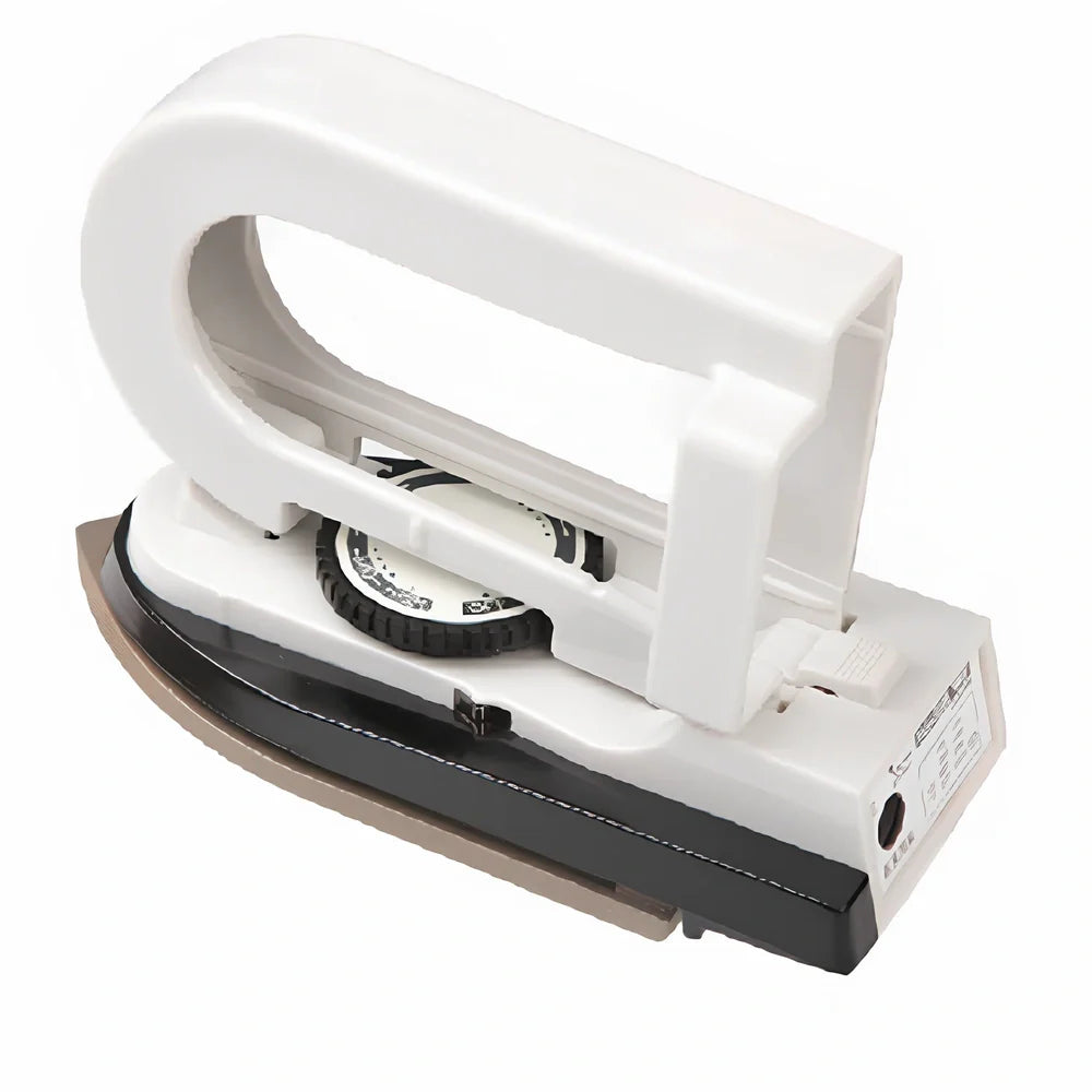 Compact white or pink 220V electric iron, 20cm long, for home clothing wrinkle removal