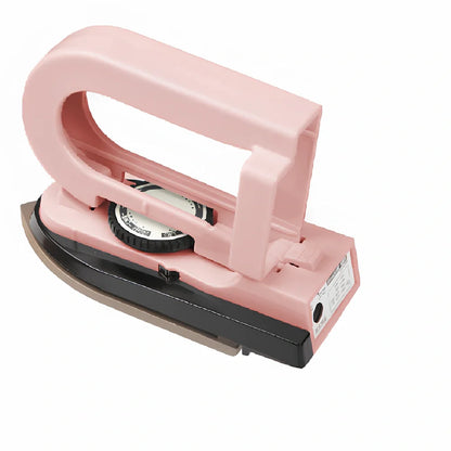 Compact white or pink 220V electric iron, 20cm long, for home clothing wrinkle removal