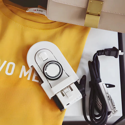 Compact white or pink 220V electric iron, 20cm long, for home clothing wrinkle removal