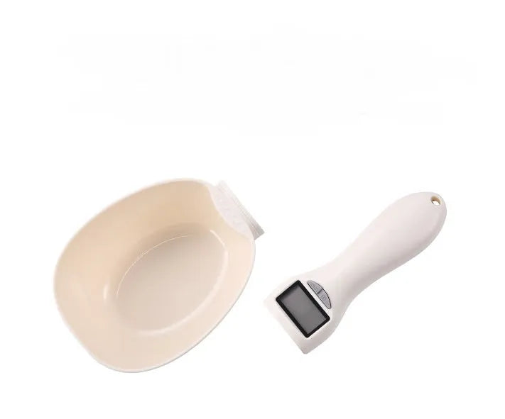 Precision Mini Home Baking Kitchen Scale Digital Spoon Scale with Detachable Spoon, LED Display, Four Measuring Units g ml cup oz, ABS Construction, Beige, for Cooking, Baking, Feeding and Liquid or Solid Ingredients