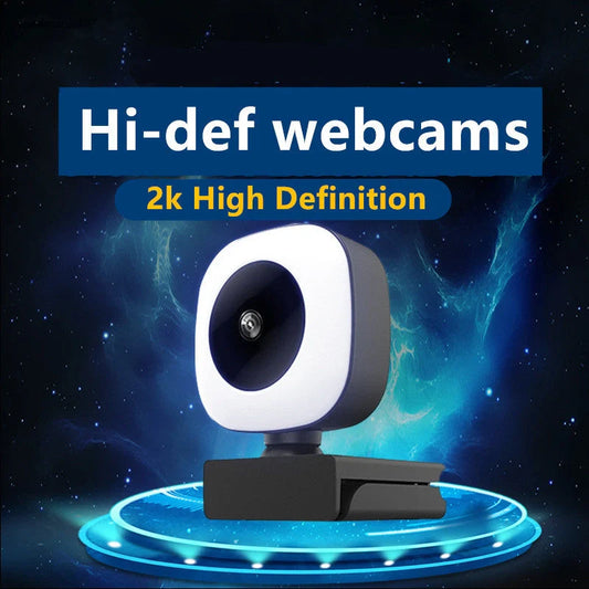 2K Auto Focus Web Camera with built-in beauty light for PC laptop