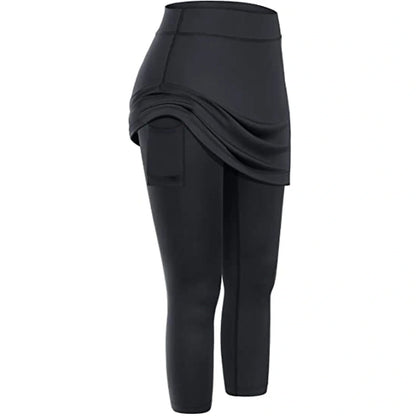 Women's tennis skirted leggings with pockets in various colors