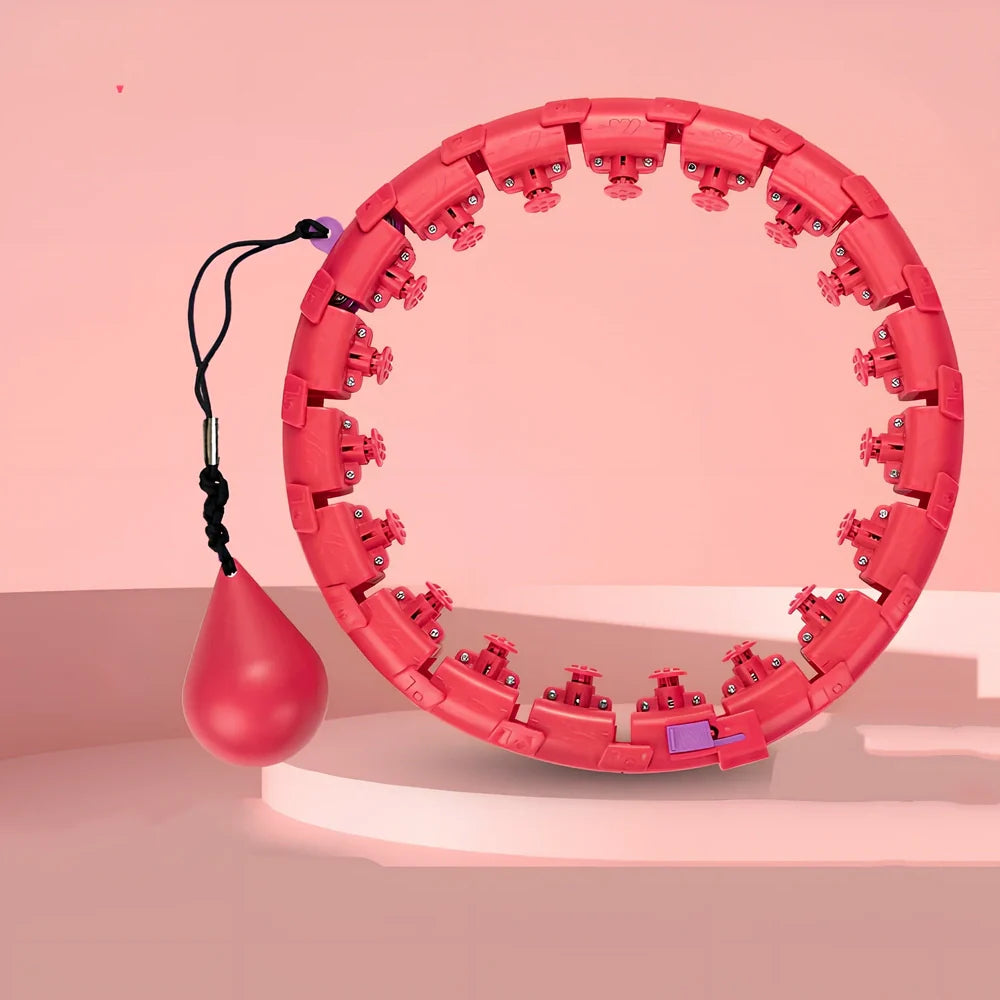 Adjustable smart hula hoop with ABS plastic segments in blue colour for abdominal exercise