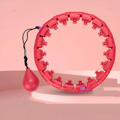 Adjustable smart hula hoop with ABS plastic segments in blue colour for abdominal exercise