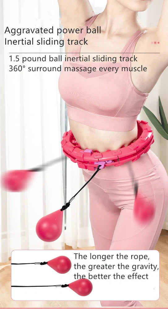 Adjustable smart hula hoop with ABS plastic segments in blue colour for abdominal exercise