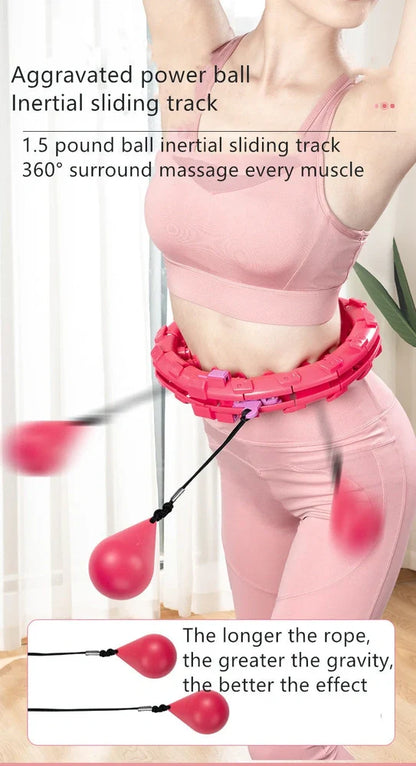 Adjustable smart hula hoop with ABS plastic segments in blue colour for abdominal exercise