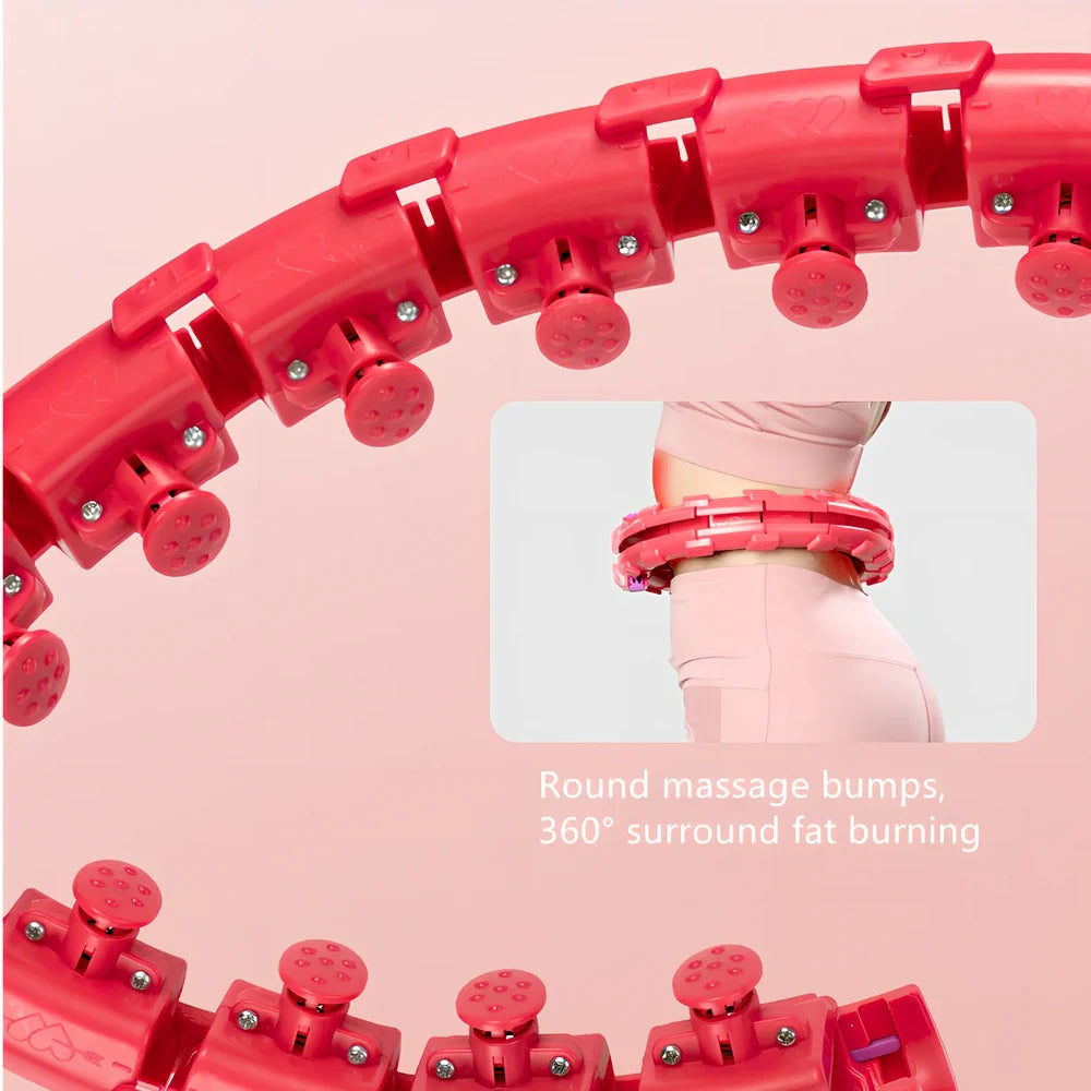 Adjustable smart hula hoop with ABS plastic segments in blue colour for abdominal exercise