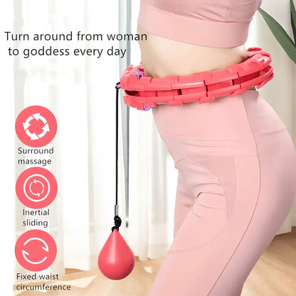 Adjustable smart hula hoop with ABS plastic segments in blue colour for abdominal exercise