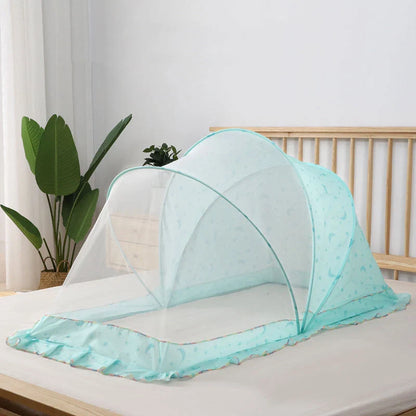 Baby Bottomless Foldable Mosquito Net in elegant grey, easy to store and effective against mosquitoes
